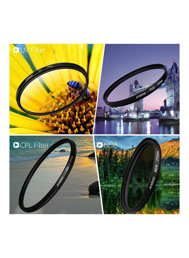 ANDOER 10-Piece Photography Filter Kit Black/Clear/White  - Image 4