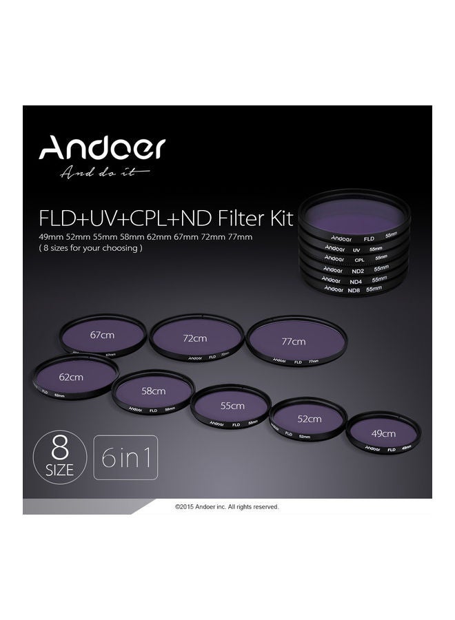 ANDOER 10-Piece Photography Filter Kit Black/Clear/White  - Image 2