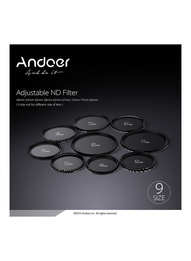 ANDOER Neutral Density Lens Adjustable Filter Black/Clear  - Image 3