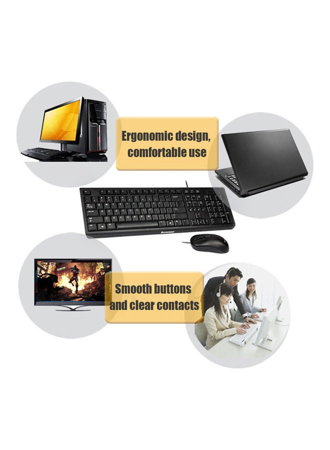 Generic Wired Keyboard and Mouse Combo Black  - Image 2