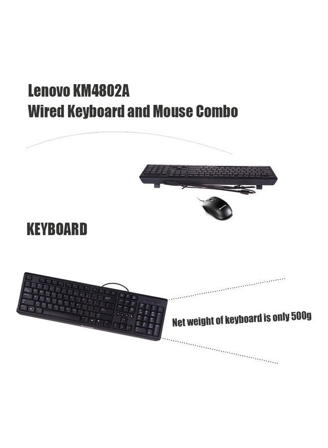 Generic - Wired Keyboard and Mouse Combo Black - Image 1