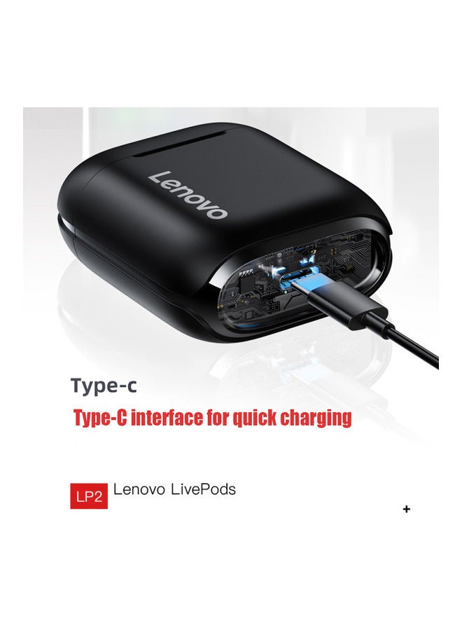 Lenovo LivePods Stereo Earphones With Mic Black - Image 2