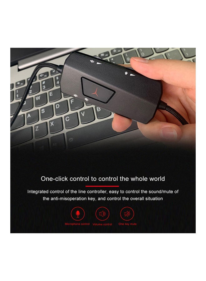 Lenovo Y360 Wired Professional Gaming Headset With Microphone Black/Red - Image 5