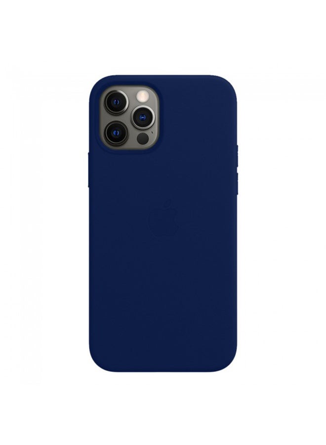 Leather Case Cover With Magsafe For Iphone 12 Pro Dark Blue - Image 2
