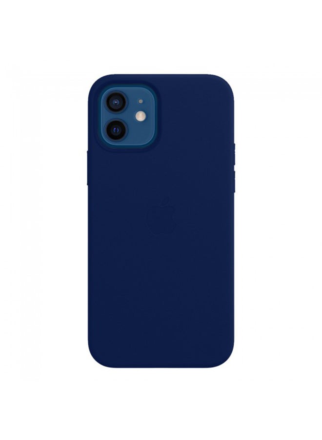 Leather Case Cover With Magsafe For Iphone 12 Pro Dark Blue - Image 3