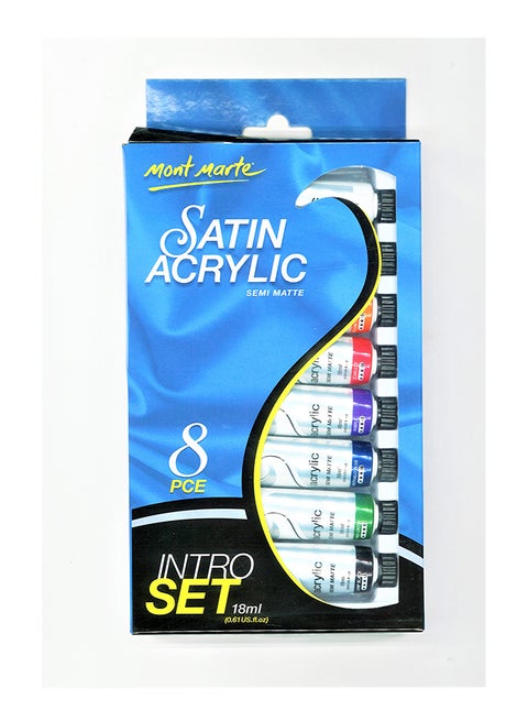 8-Piece Satin Acrylic Intro Set Multicolour