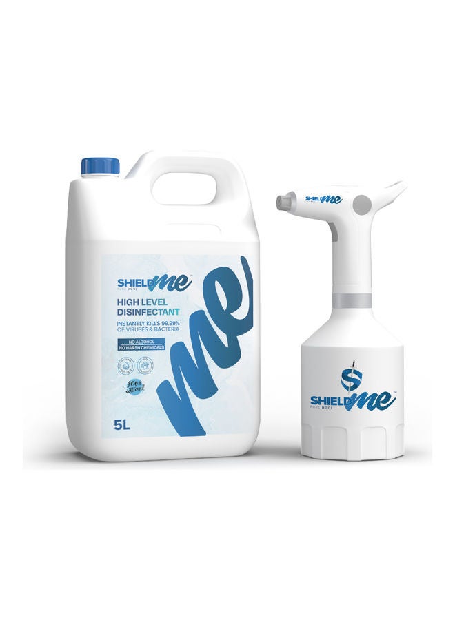 SHIELDme - Set of 2 -Compact Spray Machine & High level Sanitizer White 5Liters - Image 1
