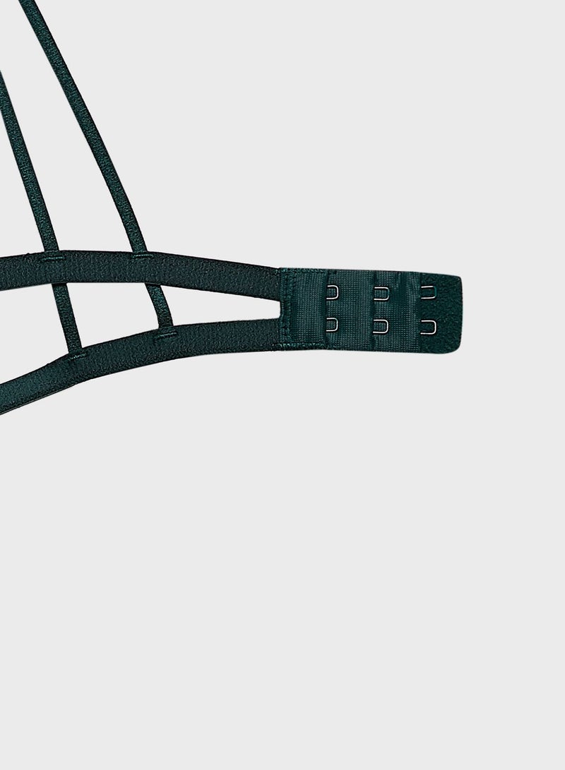 La Senza - Lace Detail Bra Green - Image 1