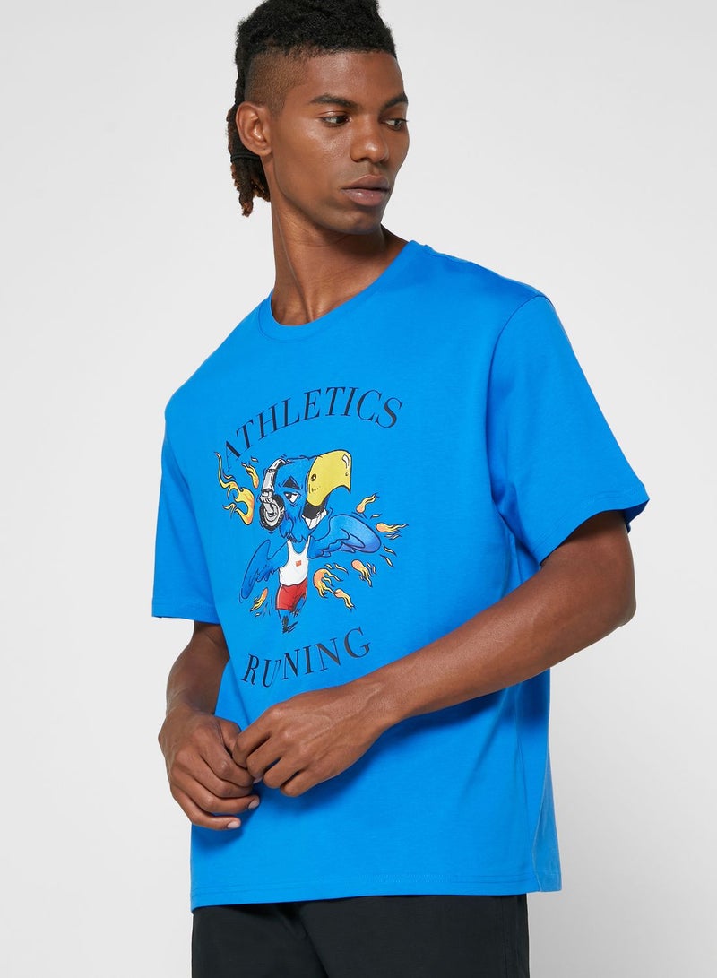 SEMIR Athletics Printed T-Shirt Blue - Image 1