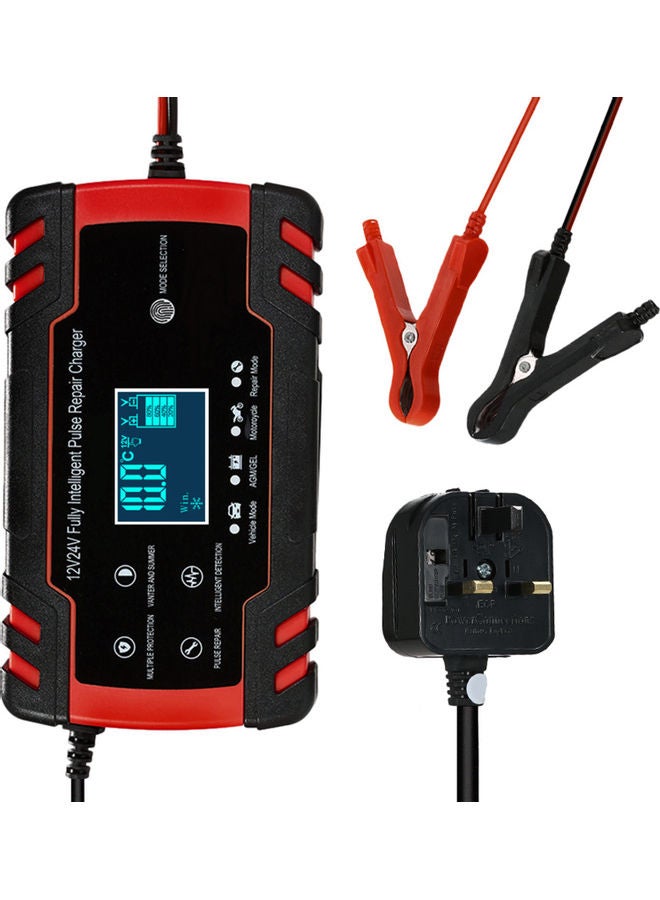 12V 24V Motorcycle & Car Battery Charger with LCD Display - Image 1