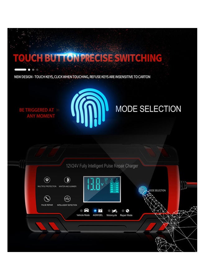 12V 24V Motorcycle & Car Battery Charger with LCD Display - Image 3