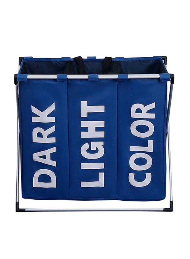 MARGOUN Three-Grid Foldable Laundry Organizer Blue 64x38x58cm - Image 1