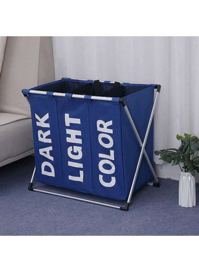 MARGOUN Three-Grid Foldable Laundry Organizer Blue 64x38x58cm - Image 2