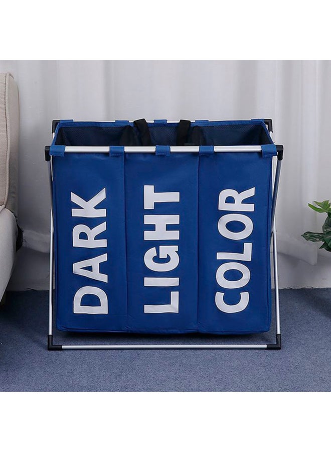 MARGOUN Three-Grid Foldable Laundry Organizer Blue 64x38x58cm - Image 4