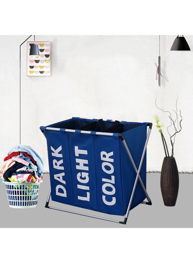 MARGOUN Three-Grid Foldable Laundry Organizer Blue 64x38x58cm - Image 5