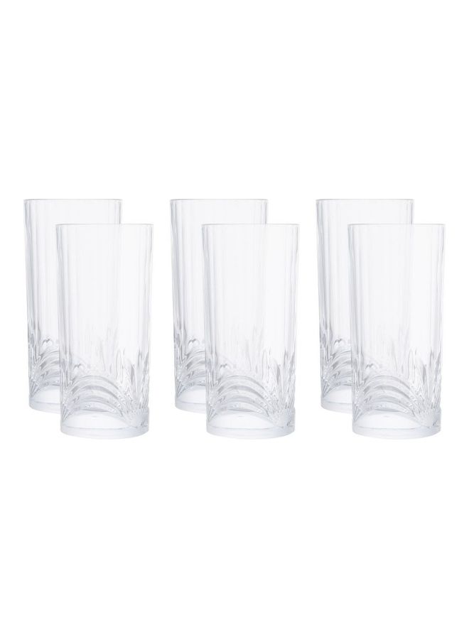 أر سي أر Crystal Aurea Set of 6 Crystal Glasses Tall Gift-Boxed 160ml Clear