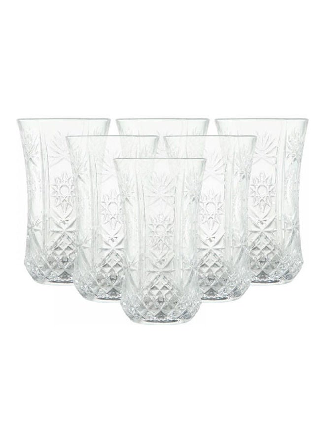 RCR 6 Piece Luxor Highball Glasses Set 24 CL 8 oz Clear