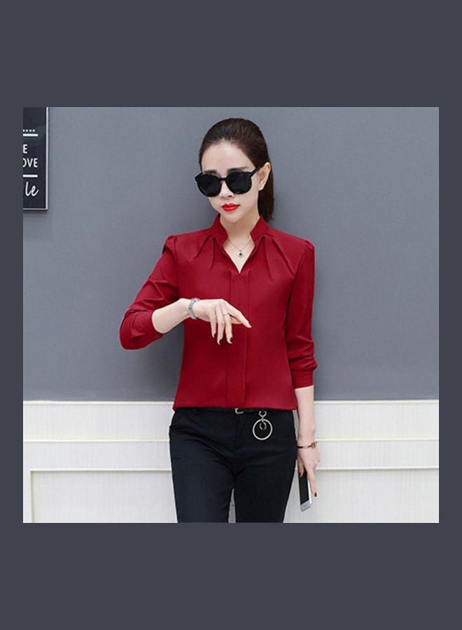 Single Colored Shirt Red - Image 5
