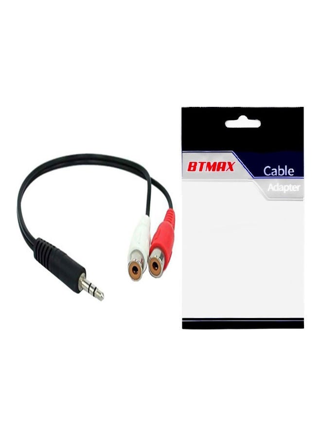 BTMAX 3.5mm Male Jack To 2 RCA AV Female Adapter Cable Black/Red/White - Image 2