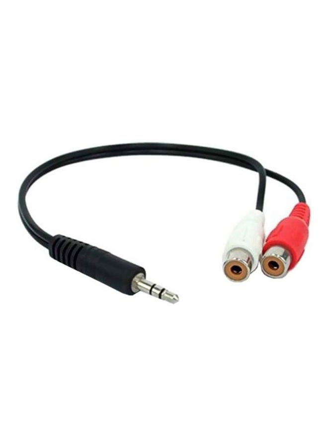 BTMAX 3.5mm Male Jack To 2 RCA AV Female Adapter Cable Black/Red/White - Image 1
