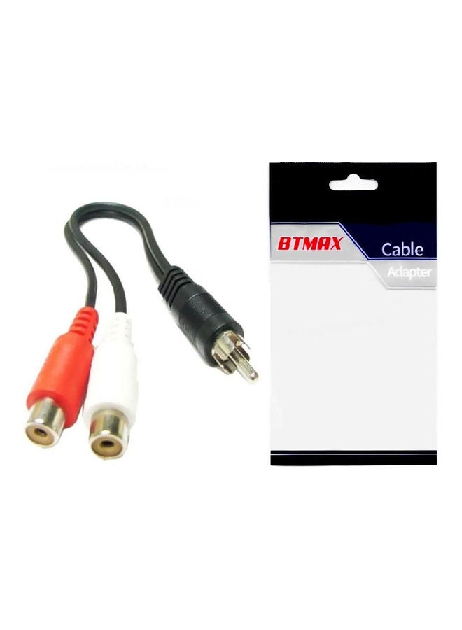 BTMAX 2 RCA AV Female To 1 RCA Male Y Splitter Video Cable 26.5centimeter Black/Red/White - Image 2