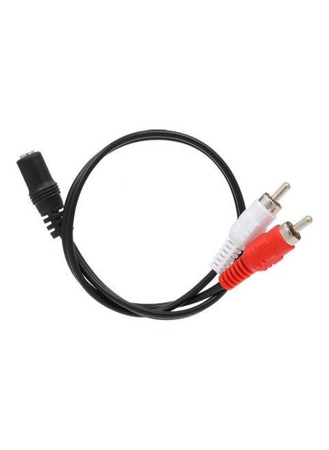 3.5mm Female To 2 RCA Male Stereo Adapter black