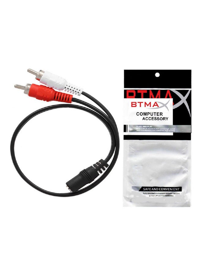 BTMAX 3.5mm Female To 2 RCA Male Stereo Adapter black - Image 2