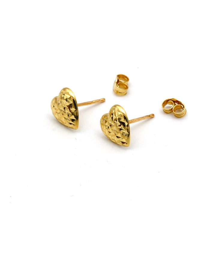 Gold Zone 18K Real Gold Small Heart Earring Set  - Image 3