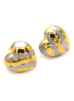 Gold Zone 18k Real Gold Small Heart Earring Set  - Image 1