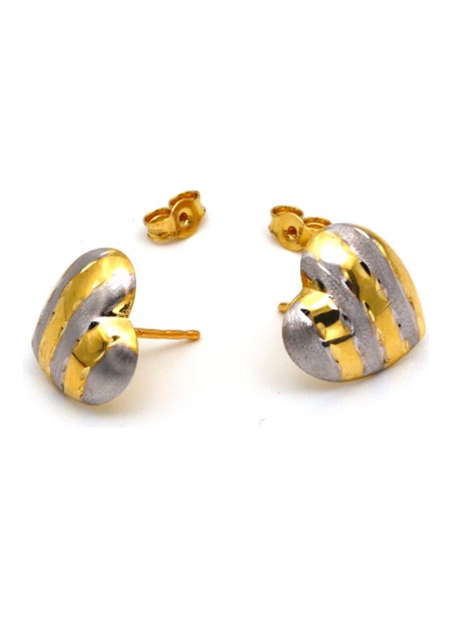 Gold Zone 18k Real Gold Small Heart Earring Set - Image 3