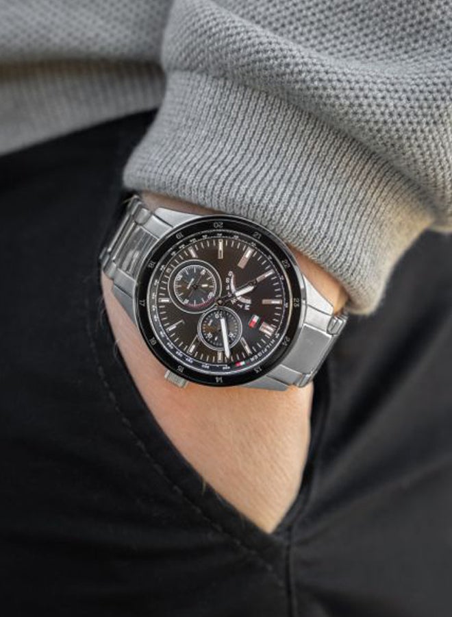 TOMMY HILFIGER Men's Austin Round Shape Stainless Steel Analog Wrist Watch 44 mm - Silver - 1791639  - Image 4