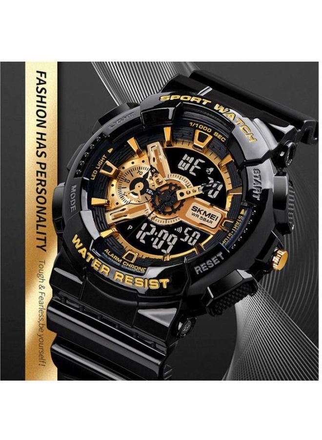 SKMEI Men's Water Resistant Digital Watch J4612B-G - 35 mm - Black - Image 5