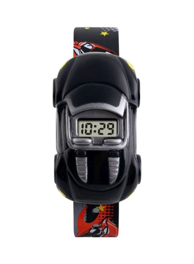 سكمي ساعة رقمية من PVC 1241 - 28 مم - أسود/أحمر/أبيض - Image 1