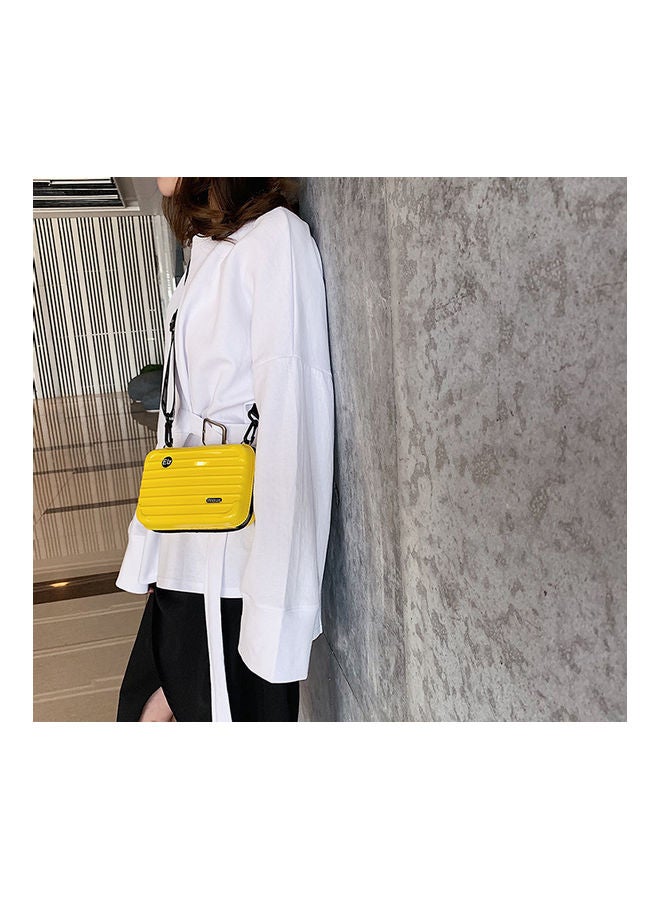 Suitcase Style Shoulder Bag Yellow  - Image 3