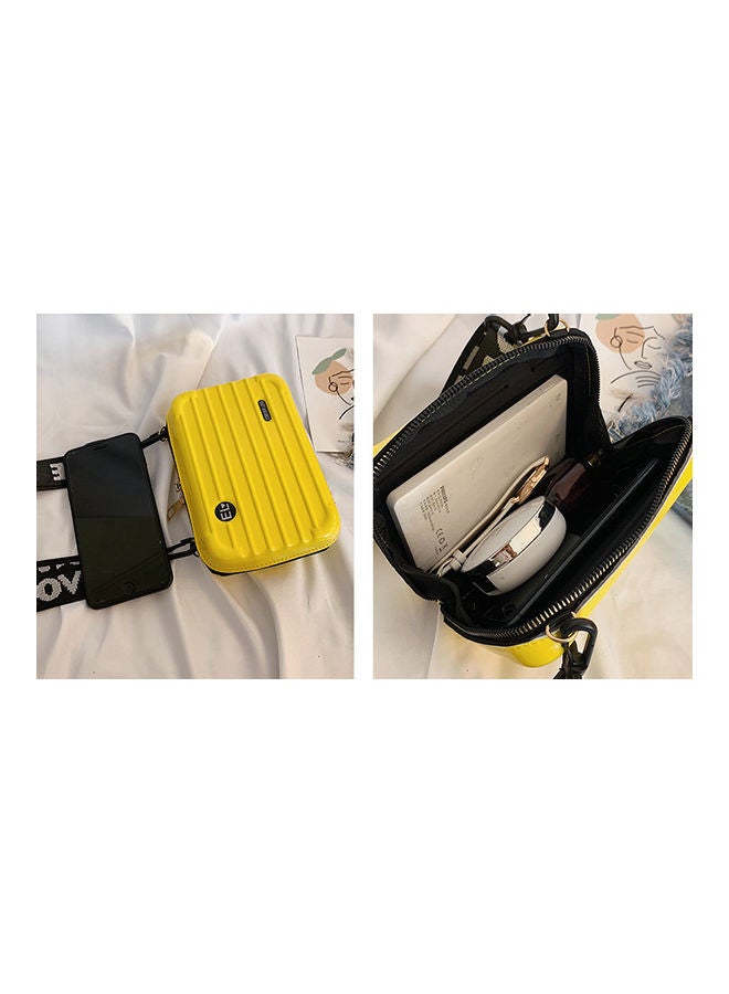 Suitcase Style Shoulder Bag Yellow  - Image 2