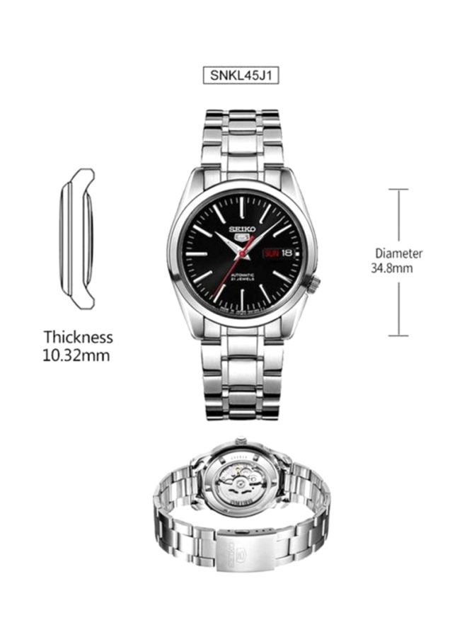 Seiko Men's Round Shape Stainless Steel Analog Wrist Watch 37 mm - Silver - SNKL45J1  - Image 5