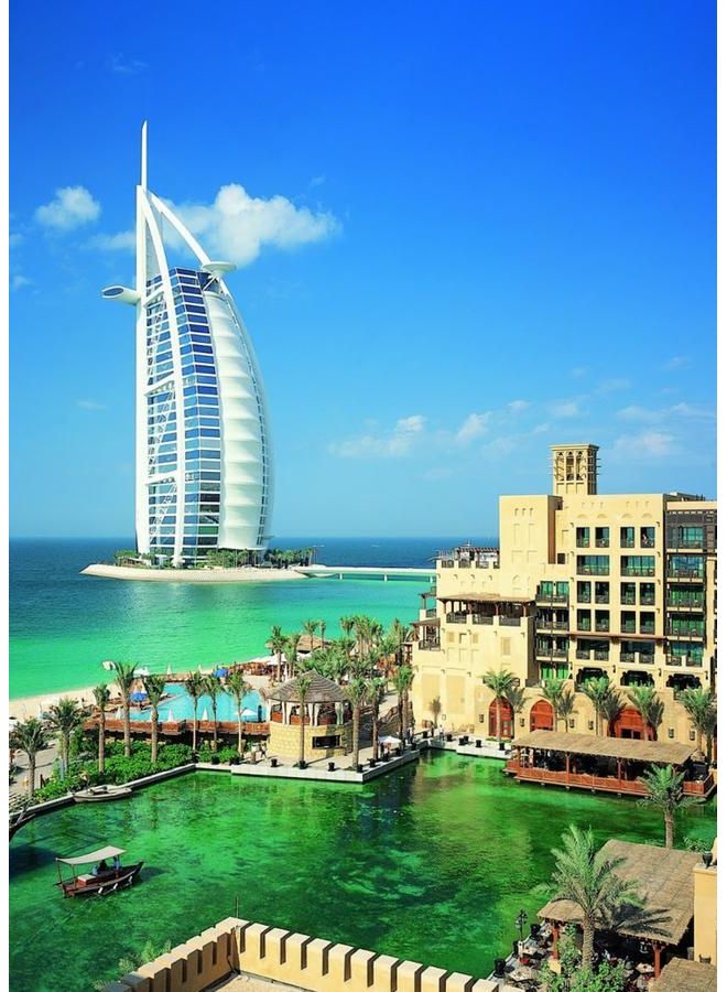 زوت لوحة من قماش الكانفاس لصورة فندق برج العرب في دبي متعدد الألوان 50X70سم