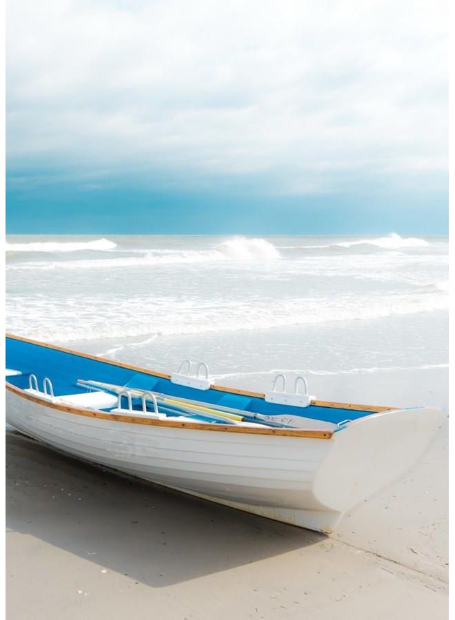 زوت لوحة من قماش الكانفاس لصورة قارب على شاطئ البحر متعدد الألوان 50X70سم