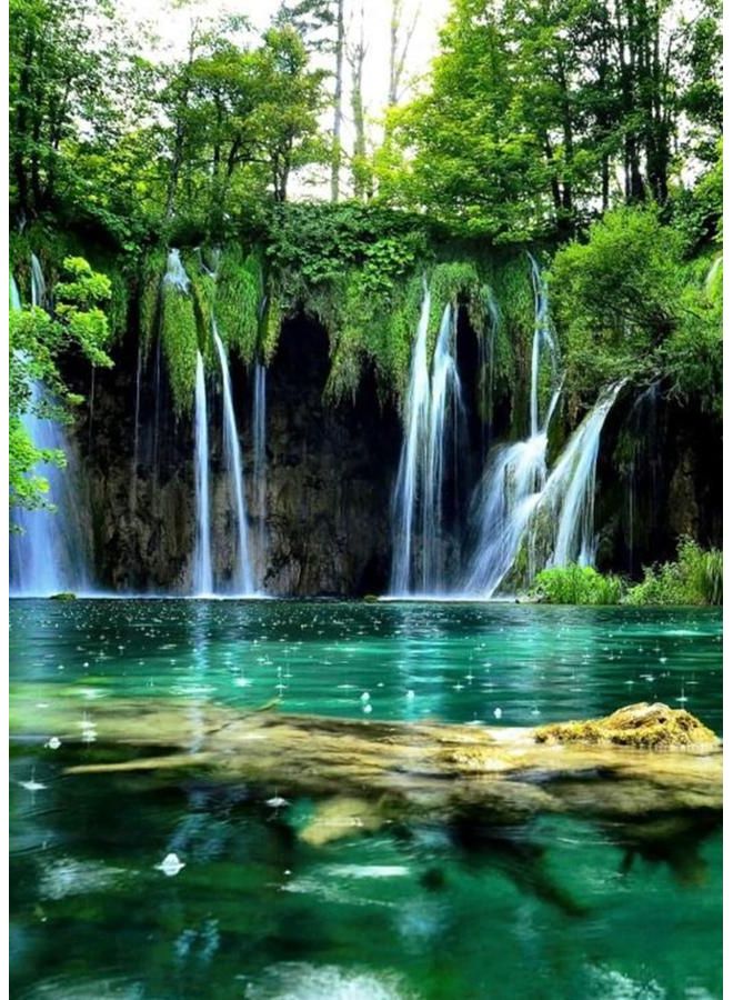 زوت لوحة من قماش الكانفاس بصورة شلال متعدد الألوان 50X70سم