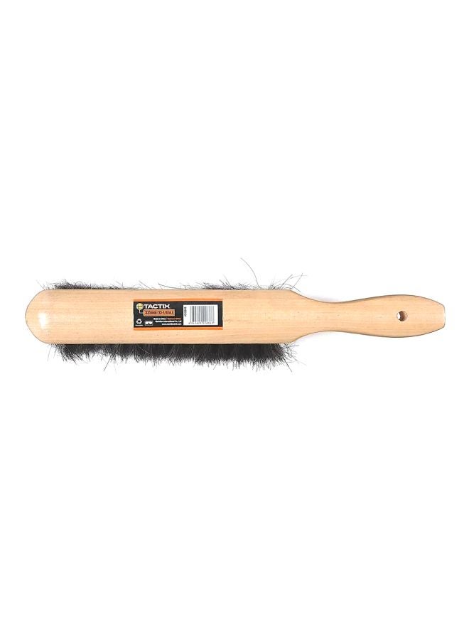 Tactix Horse Hair Dust Brush 300mm, Hand Broom, With Wood Handle, Cleaning Tool, Duster for Counter, Bench Car Furniture Bed and Woodworking, Brown- 315045 Beige/Black 33.5cm - Image 2