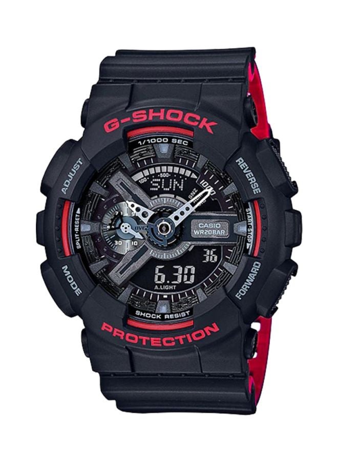 G-SHOCK Men's Round Shape Resin Band Analog & Digital Wrist Watch 55 mm - Black - GA-110HR-1ADR  - Image 1
