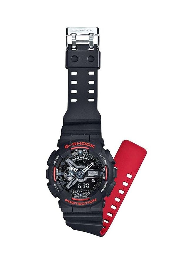 G-SHOCK Men's Round Shape Resin Band Analog & Digital Wrist Watch 55 mm - Black - GA-110HR-1ADR  - Image 3