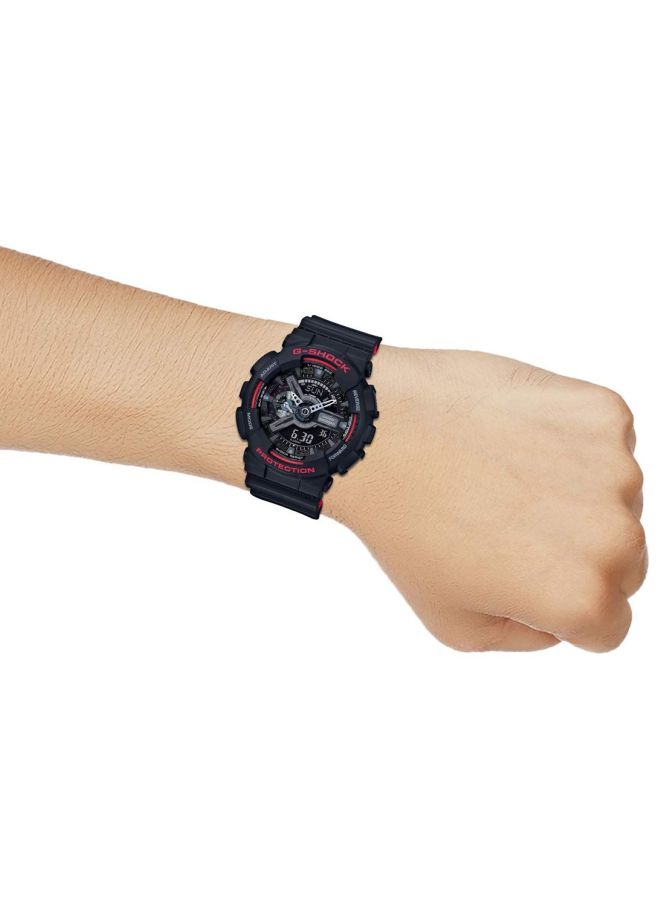 G-SHOCK Men's Round Shape Resin Band Analog & Digital Wrist Watch 55 mm - Black - GA-110HR-1ADR  - Image 4