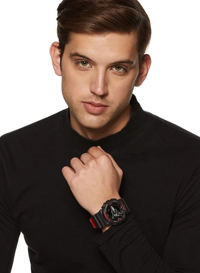 G-SHOCK Men's Round Shape Resin Band Analog & Digital Wrist Watch 55 mm - Black - GA-110HR-1ADR  - Image 5