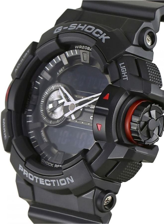 G-SHOCK Men's Round Shape Rubber Strap Analog & Digital Wrist Watch 55 mm - Black - GA-400-1BDR - Image 3