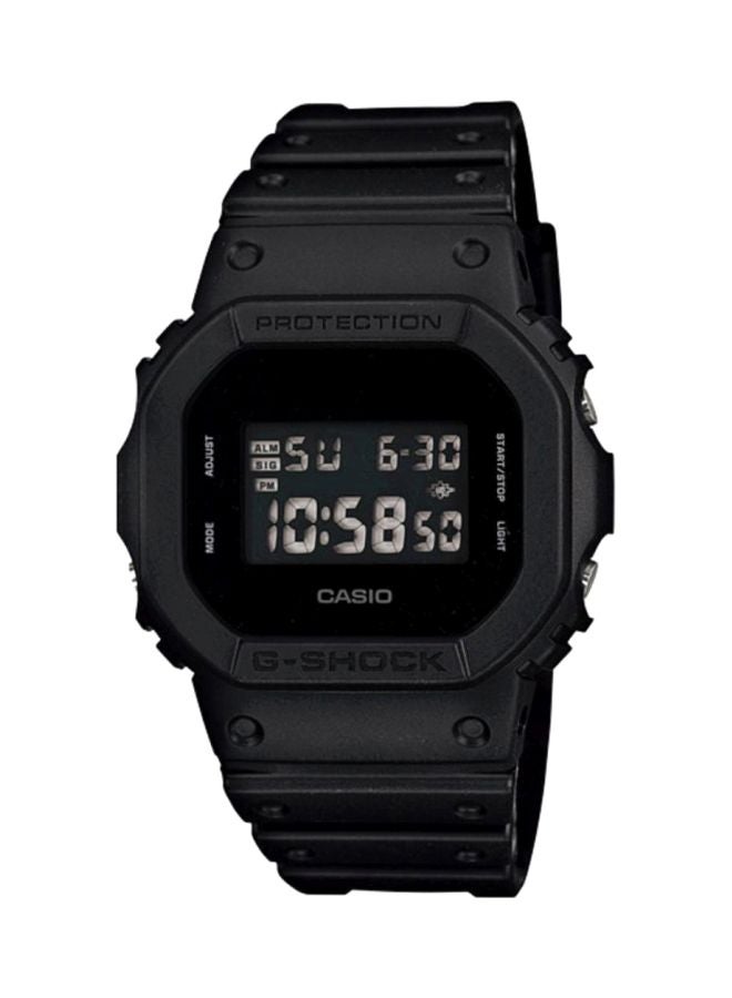 جي شوك ساعة يد رقمية بسوار من الراتينج على شكل ثماني الشكل مقاس 43 مم - لون أسود - طراز DW-5600BB-1DR للرجال - Image 1
