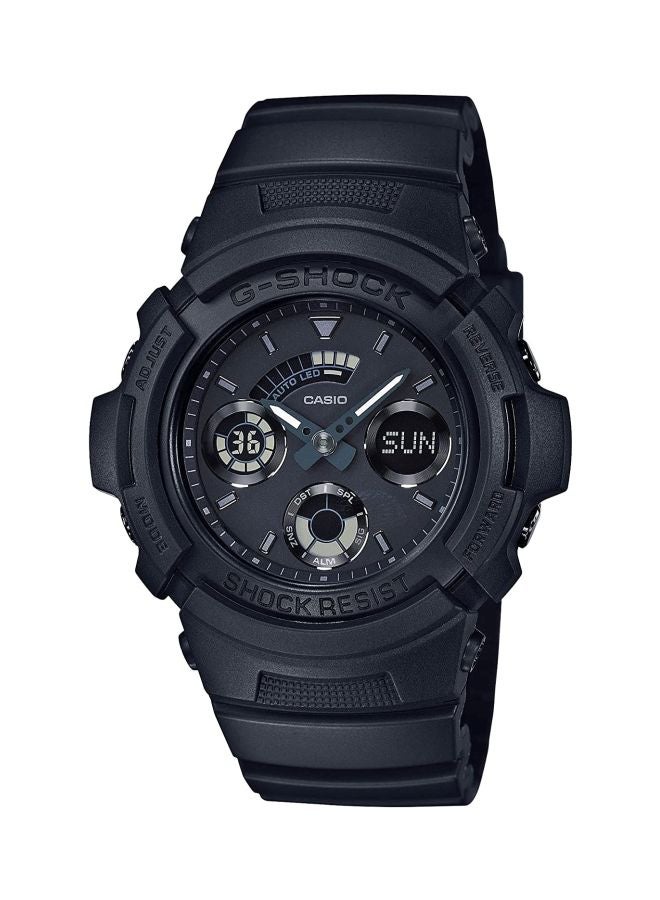 G-SHOCK Men's Round Shape Rubber Strap Analog & Digital Wrist Watch 52 mm - Black - AW-591BB-1ADR  - Image 1
