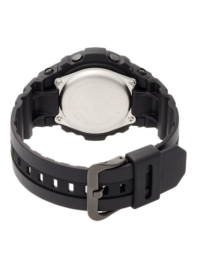 G-SHOCK Men's Round Shape Rubber Strap Analog & Digital Wrist Watch 52 mm - Black - AW-591BB-1ADR  - Image 2