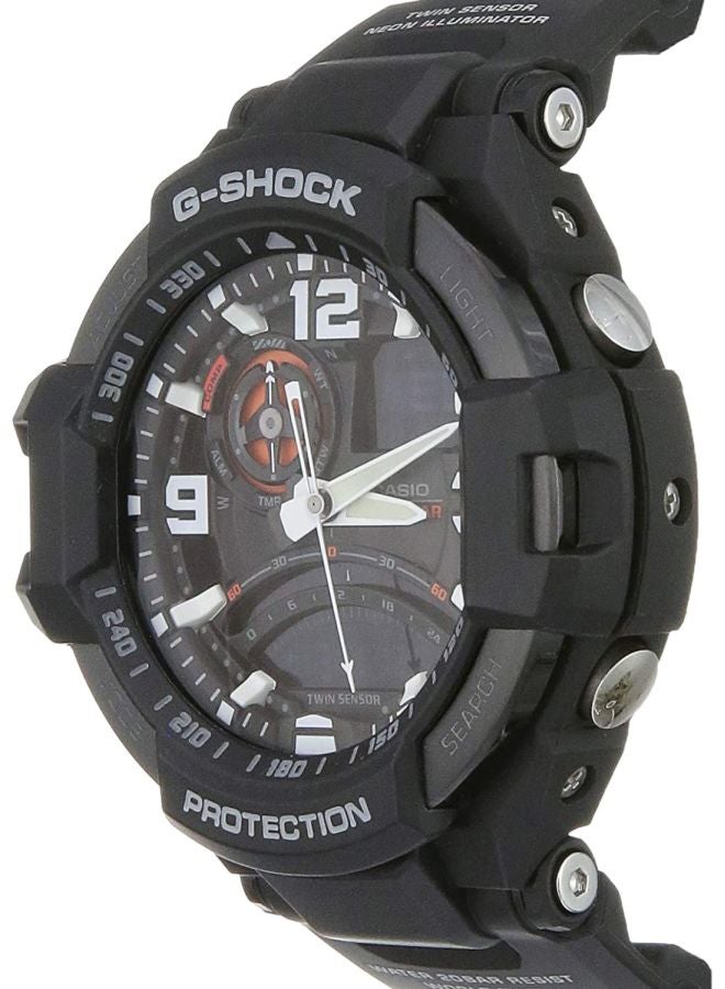 جي شوك ساعة يد رقمية وبعقارب بسوار مطاطي دائري الشكل مقاس 51 مم - لون أسود - طراز GA-1000-1ADR للرجال - Image 4