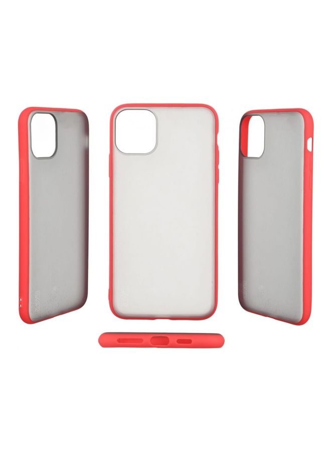 إكس ليفيل غطاء حماية خلفي صلب من سلسلة بيتل مضاد للتعرق والبصمات بتصميم شفاف وحواف بلون أحمر لهاتف آيفون 11 برو ماكس شفاف/ أحمر - Image 4